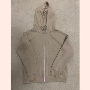 Light Brown Fleece Zip-Up Hoodie